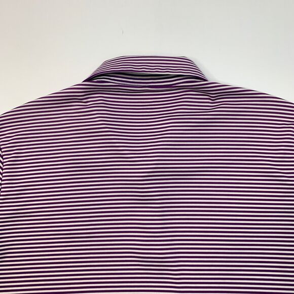 Greg Norman Polo Shirt Mens XL Mulberry Purple White PlayDry Striped Golf - Picture 8 of 10